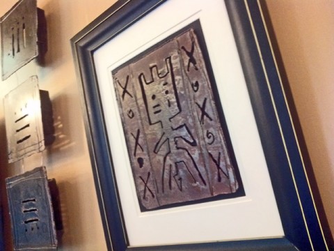 the metal work of multi-talented actor and artist, Chris Newcomb – on display at Bard Coffee, Portland, ME