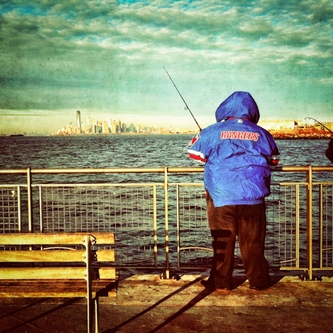 piering off owls head, upper bay, hudson river