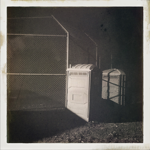 still life with portapotties