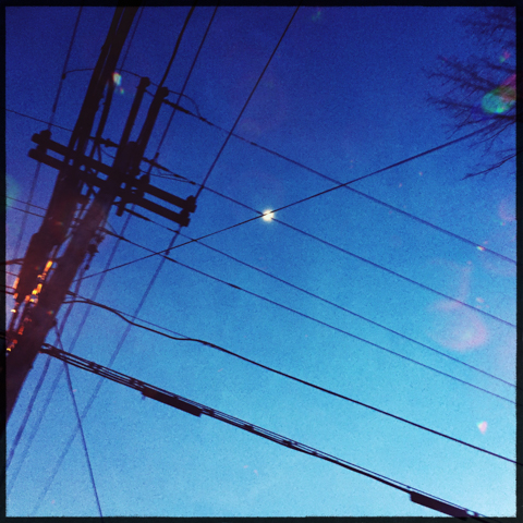 power lines and moon shine